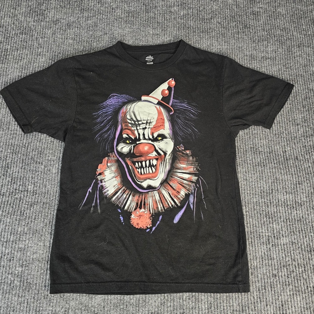 Way To Celebrate! Shirt Mens Small Black Evil Clown Horror Graphic Tee Halloween